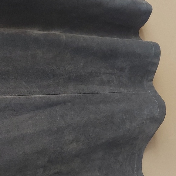 BCBGMAXARIA Catier Faux Suede Dusty Blue Mini Dress With Bell Sleeves - Picture 7 of 13